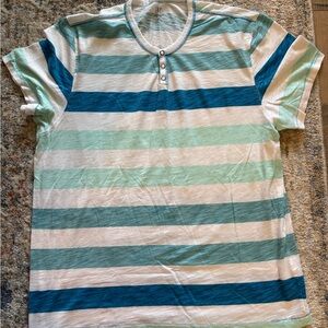 Striped Blue and Green Men's Shirt